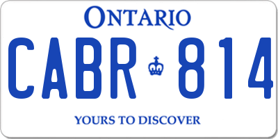 ON license plate CABR814