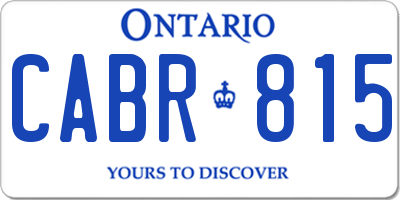 ON license plate CABR815