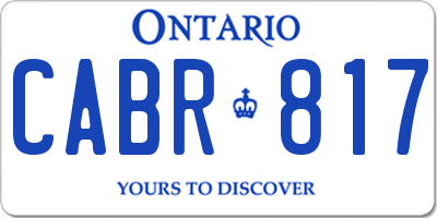 ON license plate CABR817