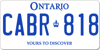 ON license plate CABR818