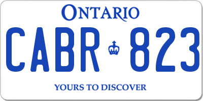 ON license plate CABR823