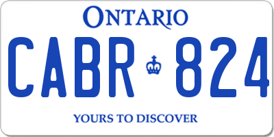 ON license plate CABR824