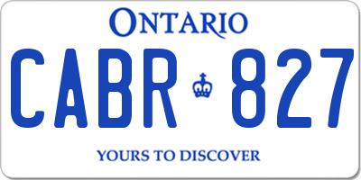 ON license plate CABR827