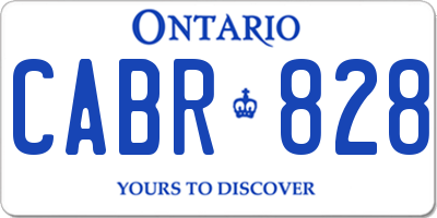 ON license plate CABR828