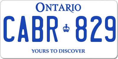 ON license plate CABR829