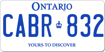 ON license plate CABR832