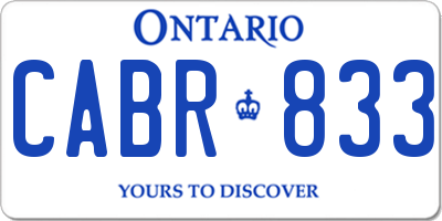 ON license plate CABR833