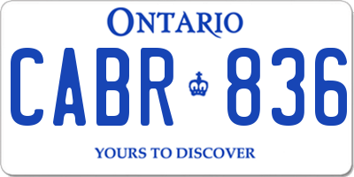 ON license plate CABR836