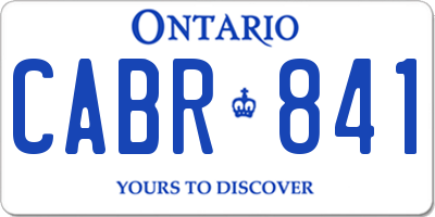 ON license plate CABR841