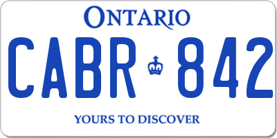 ON license plate CABR842