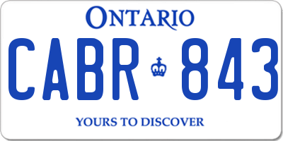 ON license plate CABR843