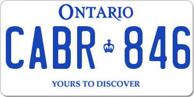 ON license plate CABR846