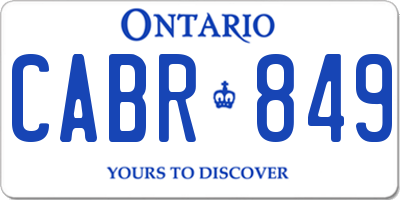 ON license plate CABR849