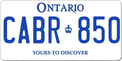 ON license plate CABR850