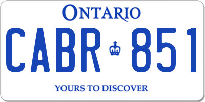 ON license plate CABR851