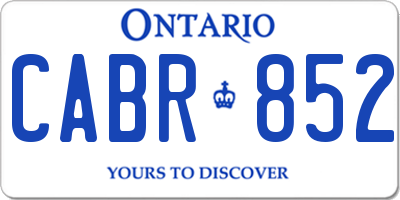 ON license plate CABR852