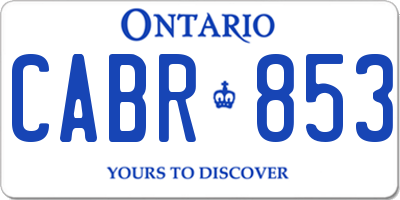 ON license plate CABR853