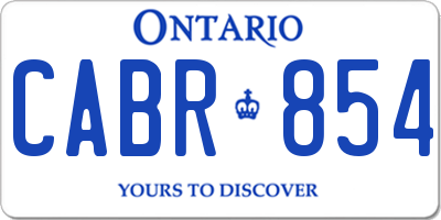 ON license plate CABR854