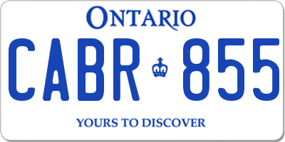 ON license plate CABR855