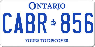 ON license plate CABR856