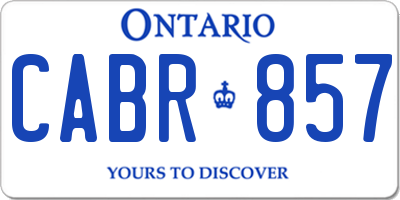 ON license plate CABR857