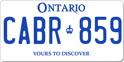 ON license plate CABR859