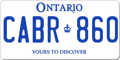 ON license plate CABR860