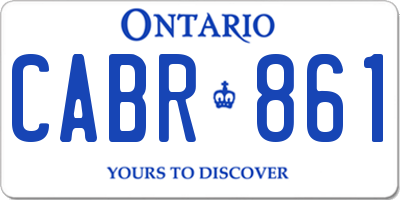 ON license plate CABR861