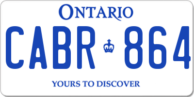 ON license plate CABR864