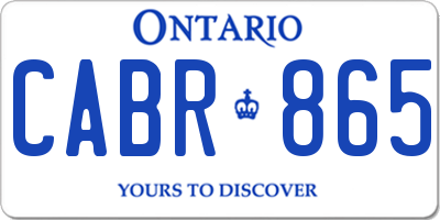 ON license plate CABR865