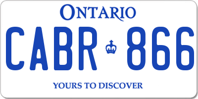 ON license plate CABR866