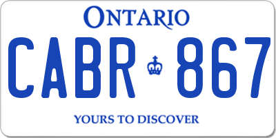 ON license plate CABR867