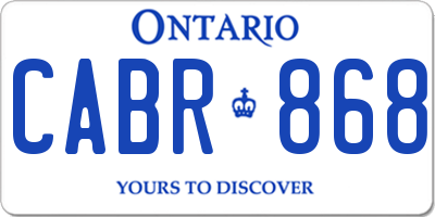 ON license plate CABR868