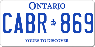 ON license plate CABR869