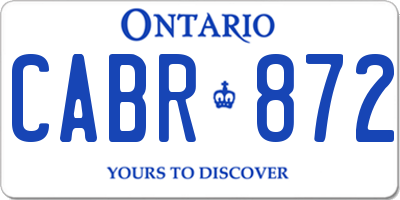 ON license plate CABR872