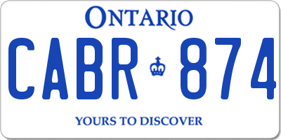 ON license plate CABR874