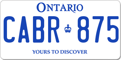 ON license plate CABR875