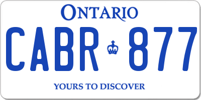 ON license plate CABR877