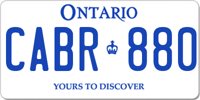 ON license plate CABR880