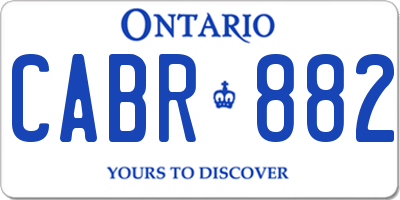 ON license plate CABR882