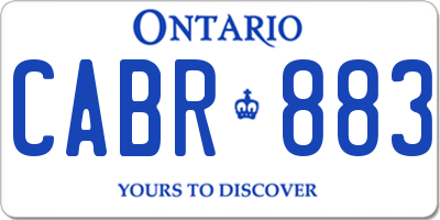 ON license plate CABR883