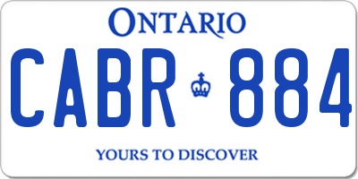 ON license plate CABR884