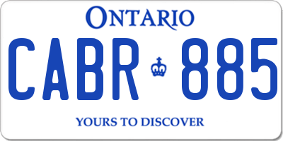 ON license plate CABR885