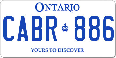 ON license plate CABR886