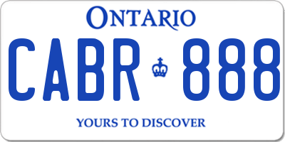 ON license plate CABR888