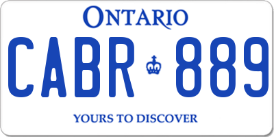 ON license plate CABR889