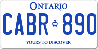 ON license plate CABR890