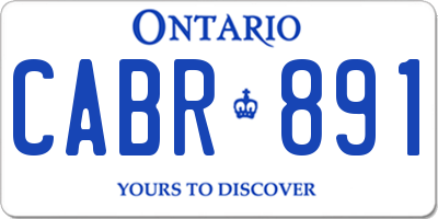 ON license plate CABR891