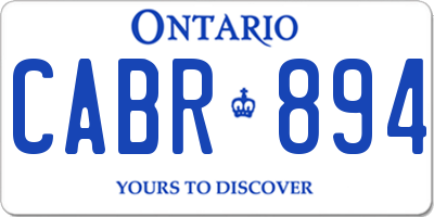 ON license plate CABR894