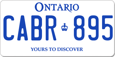 ON license plate CABR895